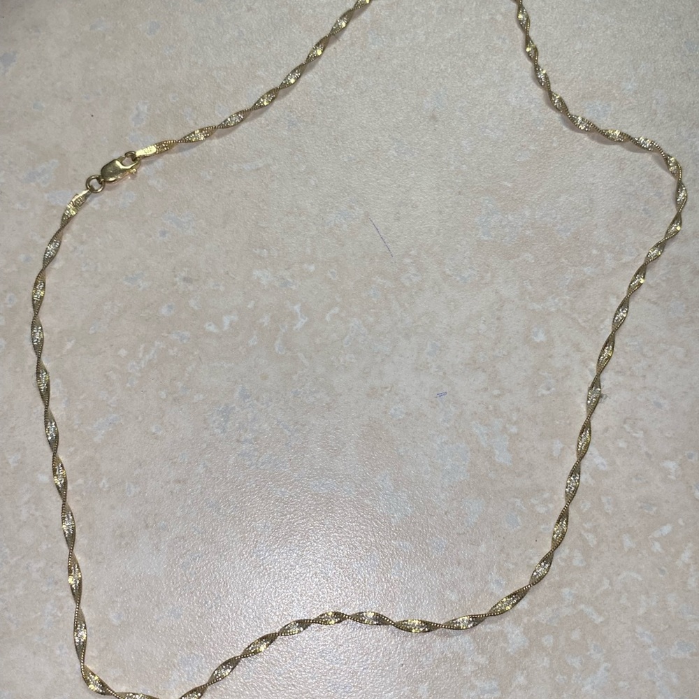 Gold and silver tone sterling swirl necklace 18”